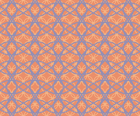 Abstract seamless fabric retro pattern of intersecting hoops