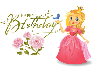 Happy Birthday, Princess, greeting card.