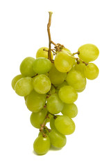 A bunch of green grape with isolated white background