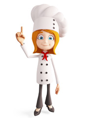 Chef character with pointing pose