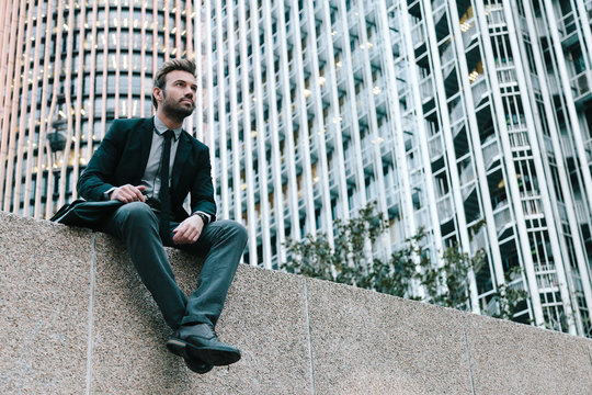Businessman in a Financial District