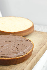 Baking a chocolate home made cake