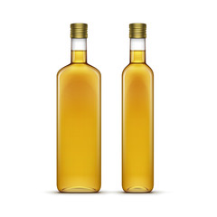 Vector Set of Olive or Sunflower Oil Glass Bottles