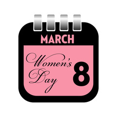 Naklejka premium Eight March calendar sheet