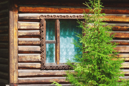 Window fairy house in wood