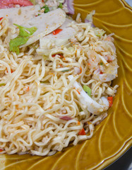 Instant noodle spicy salad thai street food