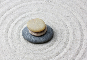 Fototapeta na wymiar Japanese zen garden meditation stone.