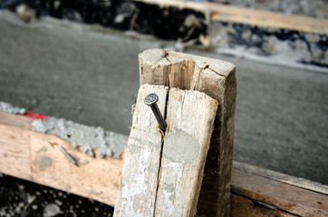 Nails in wood