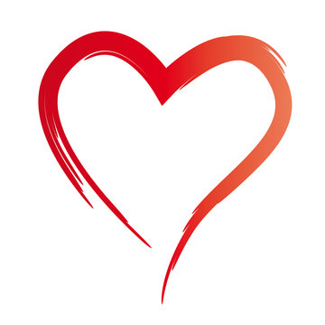 Gemaltes rotes Herz, Symbol der Liebe, Hochzeit, Heirat, Verlobung, Trauung, Freundschaft und Treue, Vertrauen und Verbundenheit, sich lieben und achten 
