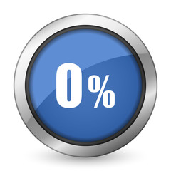 0 percent icon sale sign