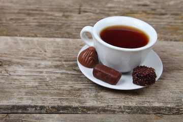 Cup of tea and chocolates