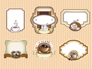 Set of coffee labels