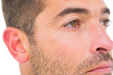 Fototapeta premium Close man looking on the side