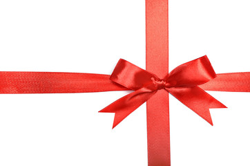 Shiny red satin ribbon