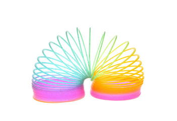 Multi-Colored Rainbow Spring Toy Isolated