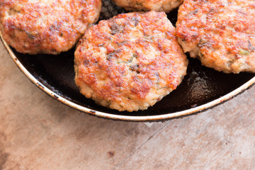 Juicy fried meat cutlets.