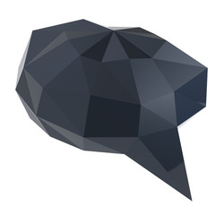 low poly geometric speech bubble on white background