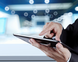 businessman working with digital tablet computer modern technolo