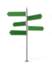 Clean blank of road sign on white background.