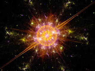 Colorful explosion in space