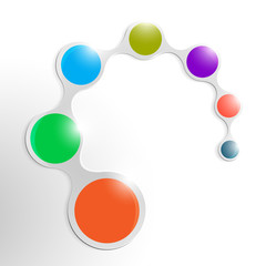 Clean element infographic with colorful circles