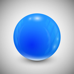 blue sphere isolated on a gray background