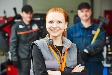 female automobile auto mechanic