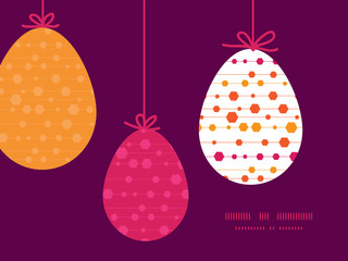 Vector abstract colorful stripes and shapes hanging Easter eggs