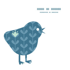 Vector blloming vines stripes chicken silhouette Easter frame