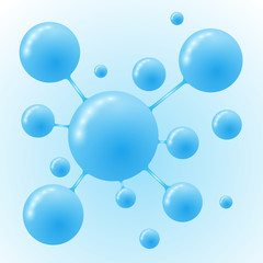 Blue Molecule icon vector. Modern design template