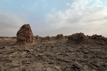 Desert near Dallol in Danakil Depression in Ethiopia