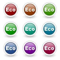 eco web icons colorful vector set