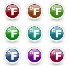 thermometer web icons colorful vector set