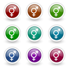 sex web icons colorful vector set