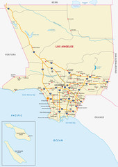 Obraz premium Los Angeles na mapie