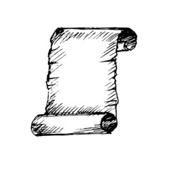 Hand drawn ancient scroll. Vector illustration.