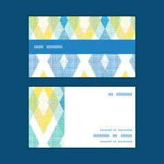 Naklejka premium Vector colorful fabric ikat diamond horizontal stripe frame