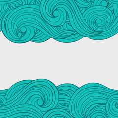 Vector seamless abstract pattern waves card