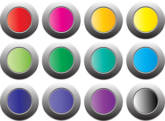 cycle colour bottons on white background
