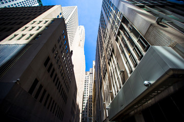 Fototapeta na wymiar New York Skyscrapers View Upward