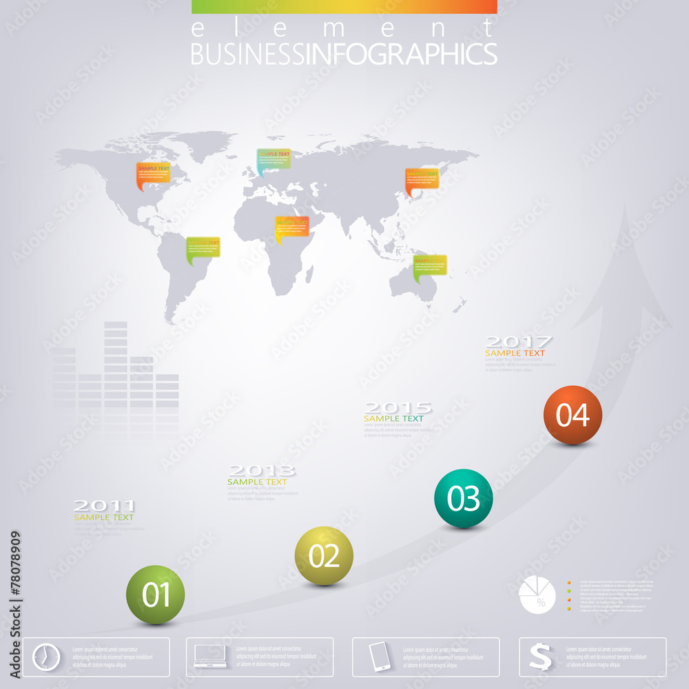 Aufkleber modern 3d infographic network template with place for your text