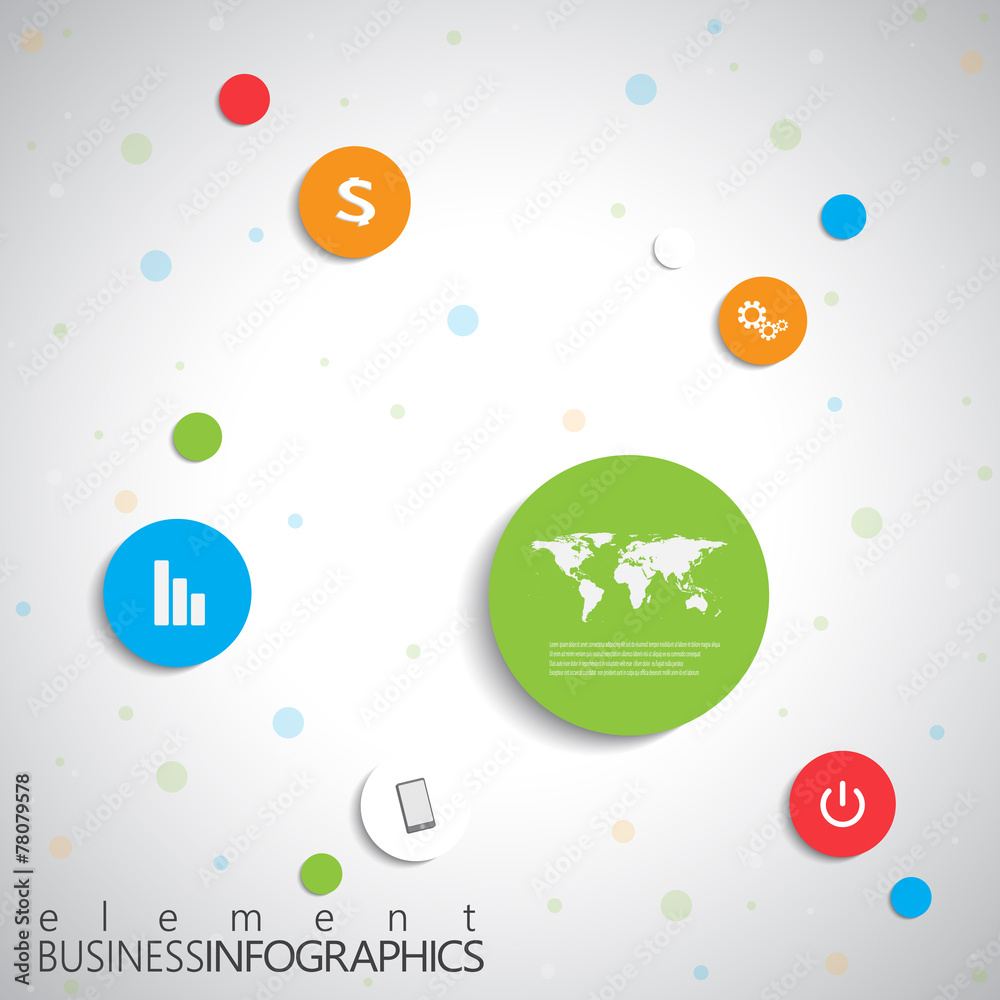 Poster modern infographic network template with place for your text