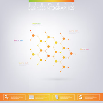 Modern infographic network template with place for your text