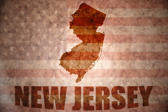 Vintage new jersey map