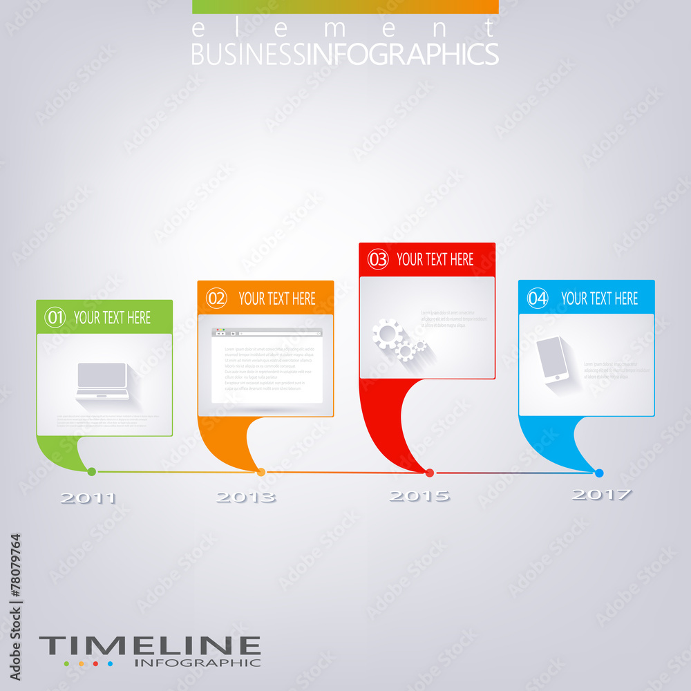 Poster modern vector timeline design template