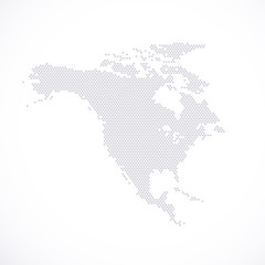North America Map hexagon . Vector illustration