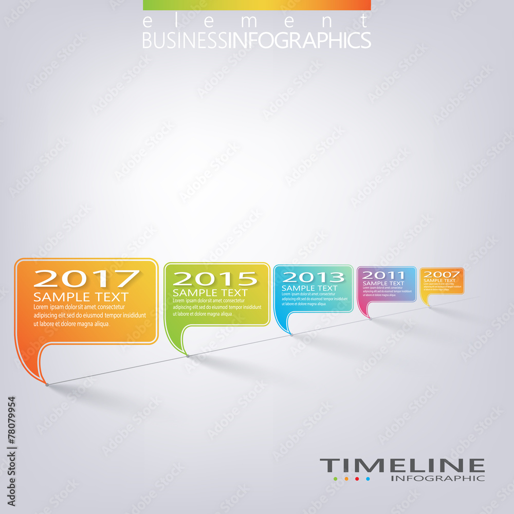 Poster modern vector timeline design template