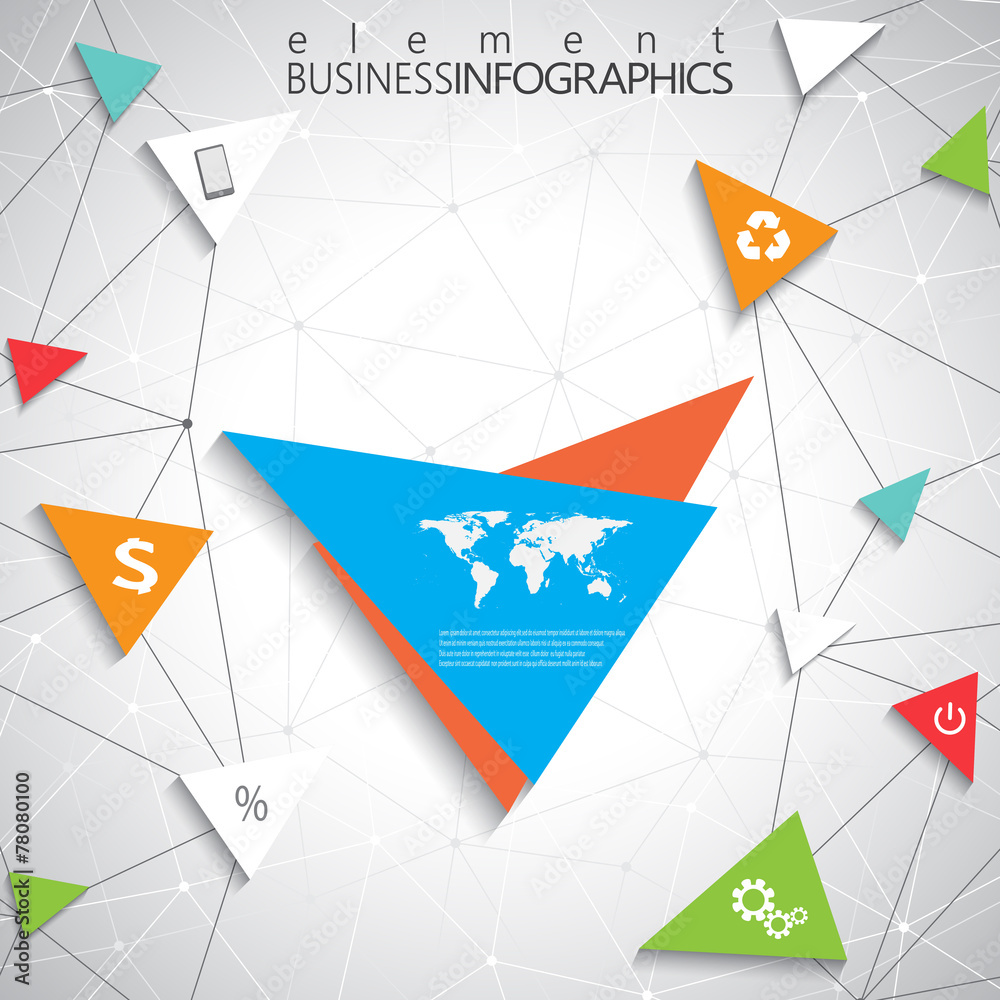 Poster modern infographic network template with place for your text