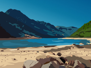 Obraz premium Mountains and lake