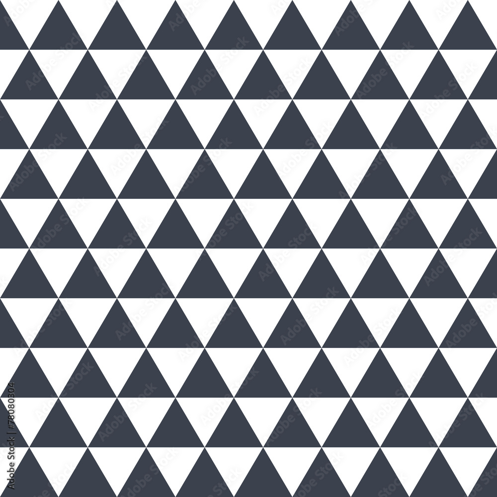 Poster Seamless pattern Black triangle on white background
